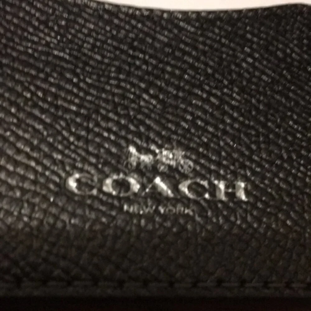 Coach silver gunmetal mini Id case